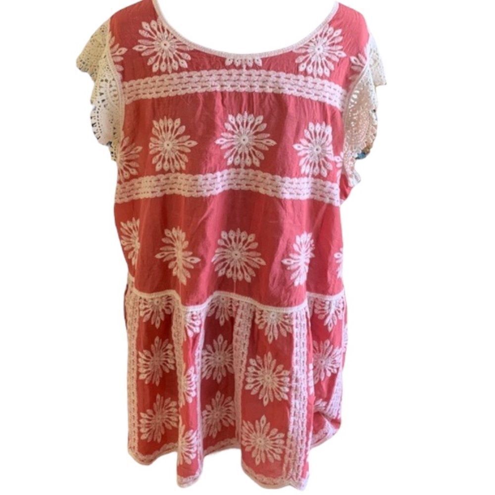 Cato boho lace and embroidery top size 22/24